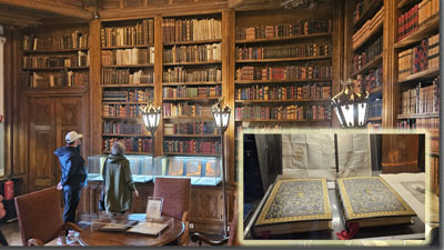 A room with a bookcase full of books